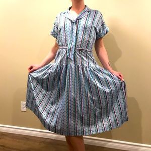 Belted mid-length vintage dress